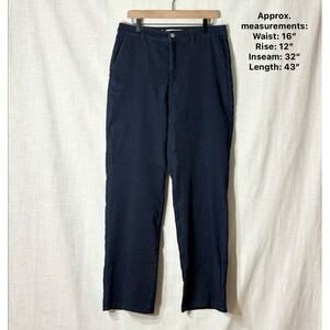 Anne Klein Jeans AK High Rise Trouser Pants 10 Navy Office Chic Preppy Classic